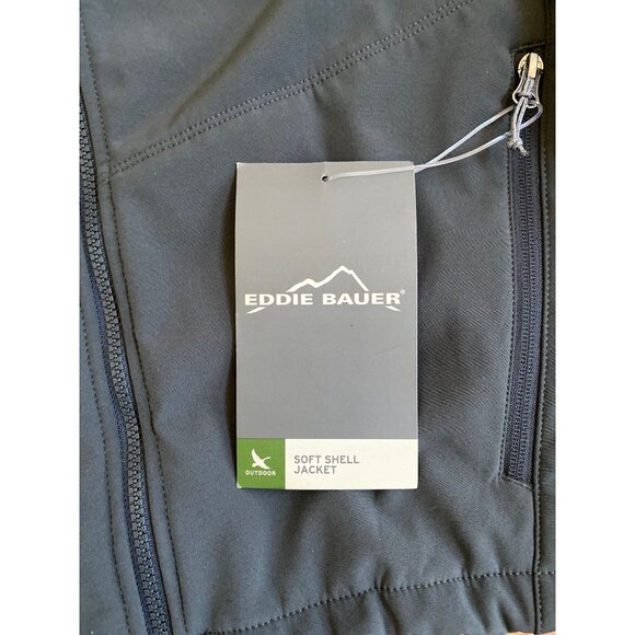 Eddie Bauer Softshell Jacket Army Team Microsoft Logo Navy Blue - Picture 9 of 9